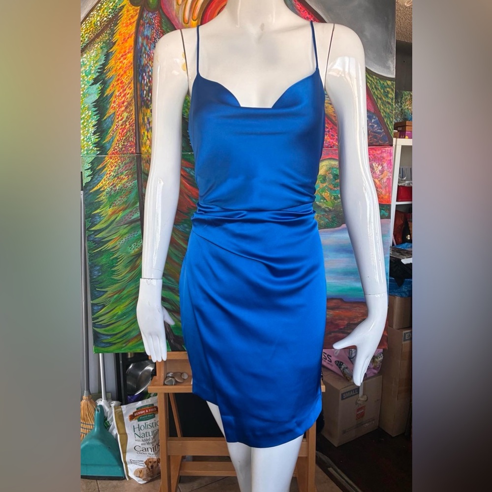 Zara Cobalt Blue Silk Dress NWT
